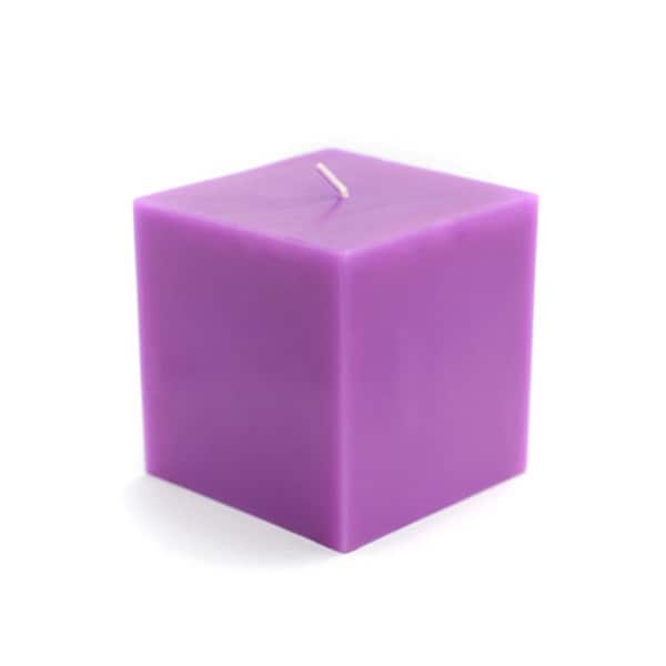 Zest Candle CPZ-133-12 3 x 3 in. Purple Square Pillar Candles, 12PK CPZ-133_12 - main